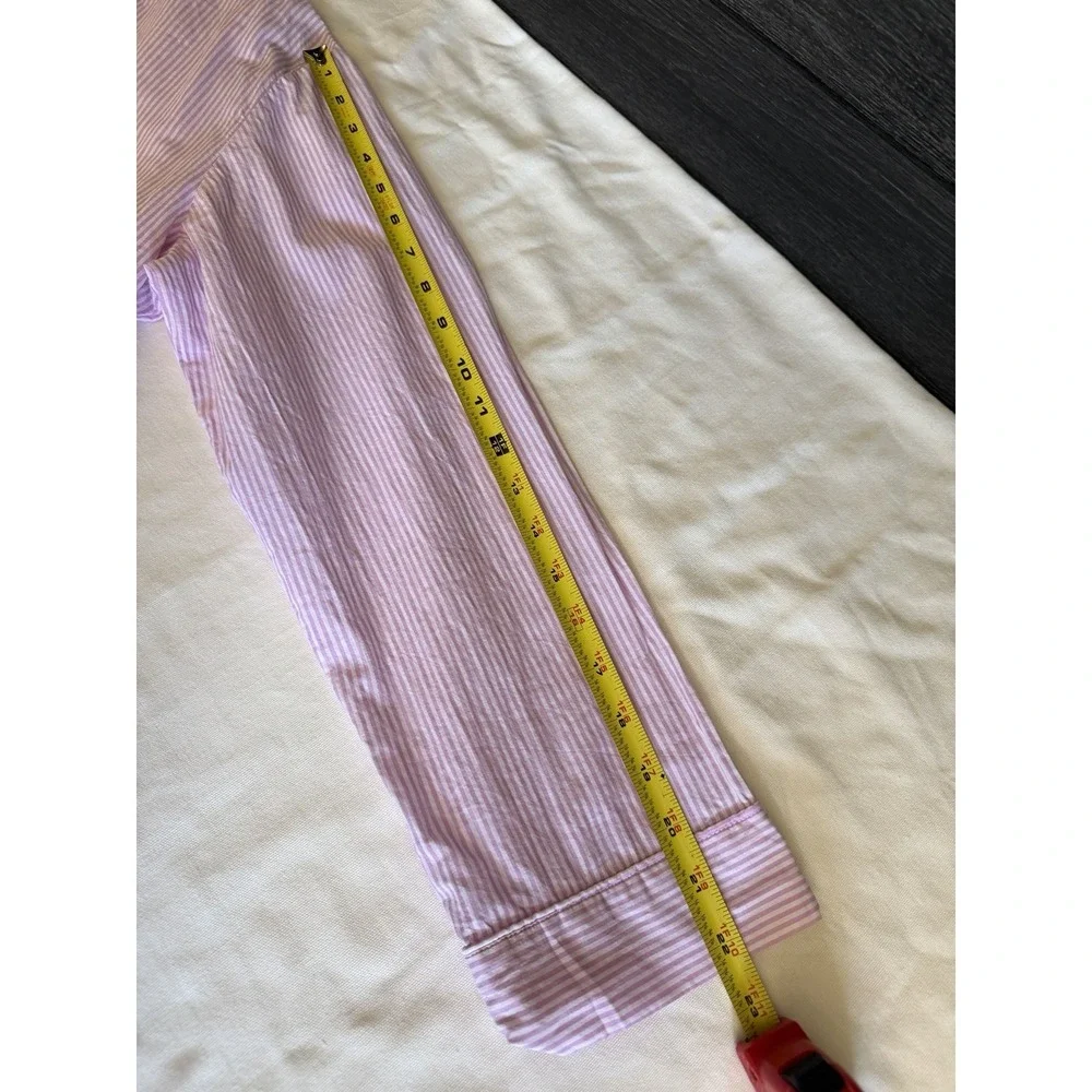 Victorias Secret Womens Sleep Shirt Dress Purple Stripe 100% Cotton L